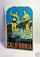 California Surfing Vintage Style Travel Decal / Vinyl Sticker, Luggage Label picture