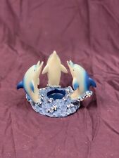 Dolphin candle holder, and 4 Alba sculpted flowers - Capodimonte picture