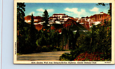 Postcard Garden Wall Going-to-sun Glacier National Park Soldier Mail 1945 Unused picture
