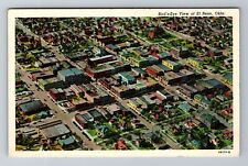 El Reno OK-Oklahoma, Aerial View Of Town Area, Antique Souvenir Vintage Postcard picture
