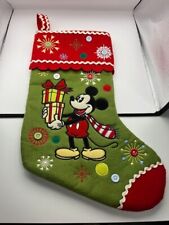 Darling Vintage DISNEY Christmas felt Mickey Mouse stocking Applique Buttons 16
