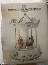 Vintage Santa And Sleigh Musical Carousel, International Silver Company in box picture