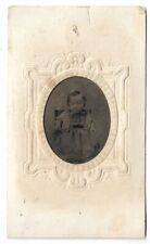 Tintype Photograph Cute Small Child Seated on Chair  - ca 1865-75 picture
