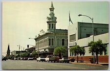 Vtg Red Bluff California CA Main Street View Clock Tower Bank 1960s Postcard picture