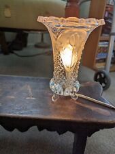 Vintage Pressed  And Cut Glass Tulip Flower Lamp/Night Light picture