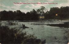 Dam & Fishing Camp Crescent Milling Co. Power Taylorsville Indiana 1913 Postcard picture