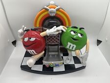 M&M's Candy Dispenser Rock n Roll Juke Box Red and Green Characters Push Button picture