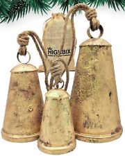 HIGHBIX Set of 3 Giant Harmony Cow Bells Huge Vintage Handmade Rustic Lucky C... picture