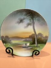 Rare Sized Noritake 6 1/4“ Hand Painted Hanging Plate ca 1910 picture