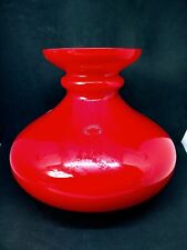 Red Cased Glass Oil Lamp Shade 7