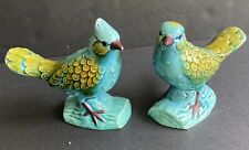 Vintage Shafford Hand Glazed Blue Jay And Blue Bird Pair Figurine Knick Knacks picture