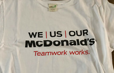 L McDonald's We Us Ours teamwork works White t-shirt employee large Vintage  picture