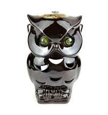 Vintage Owl Tealight Candle Holder Marble Eyes Hanging Inarco Mid Century Japan picture