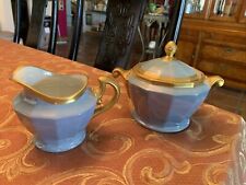 Vintage Czechoslovakia Teapot And Creamer With Gold Trim picture