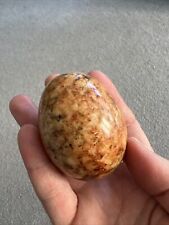 Vintage Egg Alabaster Marble Stone Natural Cream Browns mottled Earth Tone picture