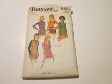 Vintage Butterick Pattern #6453 Misses Set of Sweater Knit Tops Size 8 CUT 1971 picture