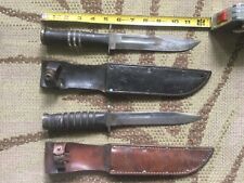 WW2 Theater Modified Camillus USMC And Kutmaster Combat Fighting Knives Sheaths picture