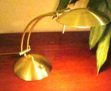 Vintage Art Deco Gold Plated Arch Arm Piano Desk Lamp MCM Tested NICE picture