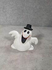 Vintage Ceramic Halloween Silly Ghost Figure In Hat Shelf Decor 4' Tall  picture