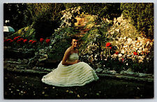 Vintage Postcard IL Rockome Gardens Arcola Pretty Girl Fancy Dress Chrome ~10313 picture