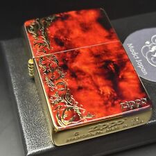 Zippo Arabesque Marble Print Processing Red Gold Insert Mirror Coating Lighter picture
