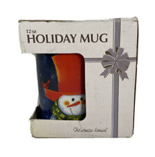 VINTAGE Christmas House Christmas Mug 12 oz. Snowman Mug in Original Box picture
