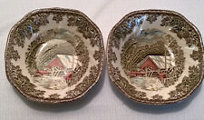 Bowls The Friendly Village Johnson Bros. England 2 Ct. 6” Covered Bridge 1950s picture