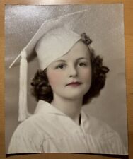 Vintage Color 8 X 10 Pretty Lady Graduation Photo - Great Condition picture