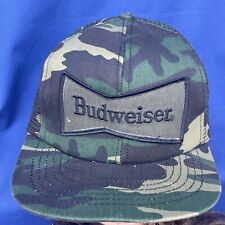 Budweiser Anheuser Busch Beer Camouflage Vintage Baseball Hat Cap OSFM ❤️blt15m picture