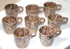 Lot Of 8 Vintage Halsey Coffee Cups US Military  Highly Figured Mottled Melmac picture