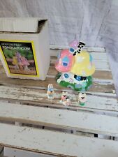 Easter village house bunny rabbit paint by number vintage picture