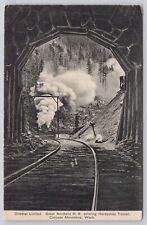1909 Great Northern Railroad Oriental Limited Train Tunnel Cascade WA Postcard picture