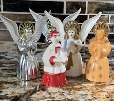 4 Early Plastic Christmas Angels & 1 Choir Boy Ornaments  picture