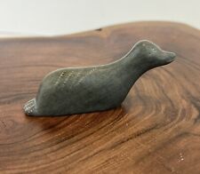 Vtg Canada Eskimo Art Seal Inuit Soapstone Stone Canadian Signed Numbered (1) picture