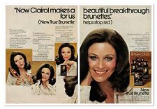 Clairol New True Brunette Shampoo-In Hair Color Vintage 1972 2-Page Magazine Ad picture