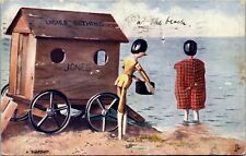 Vintage Tuck's Oilette Postcard At the Seaside in Dollyland 6494 Posted 1905 picture