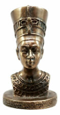 Egyptian Queen Nefertiti With Cobra Crown Bust Decorative Figurine Miniature picture