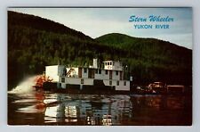 Yukon River, AK-Alaska, Stern Wheeler River Boat Antique, Vintage Postcard picture