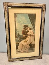 Antique Ornate Plaster On Wood Picture Frame Knapp Co First Love Print  picture