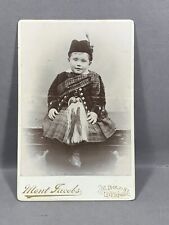 1880s Cabinet Card Old Photo ~ Boy in Scottish Kilt Regalia Costume Uniform picture