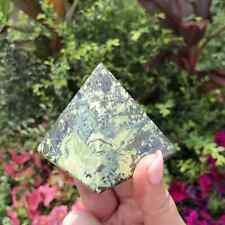 Green Yellow Serpentine Pyrite Pyramid Natural Crystal Decor Stone Pyramid picture