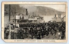 Dawson Klondike Steamer's Arrival Singer Sewing Co. Photo Trade Card  c.1908 picture
