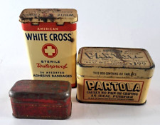 VTG Antique Health Tins Chichester Diamond Abortion Pills Partola White Cross  picture