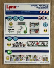 LYNX AIR 737 MAX 8 SAFETY CARD MARCH 2022 picture