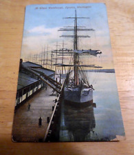 ANTQ 1912 RPPC MASTED SCHOONER AT WHEAT WAREHOUSE TACOMA WASHINGTON  POSTED picture