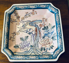 1930s  Antique Deluxe Charmian Porcelain Hand Painted Etched Chinese Plate 8” picture