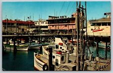 Postcard Fishermans Wharf San Francisco Ca California Restaurant Vintage picture