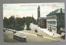 New Jersey Postcard N1908ewark Broad & Washington Street Library 1908 picture