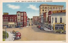 Johnson City Tennessee TN Main St Looking East St Linen Postcard picture