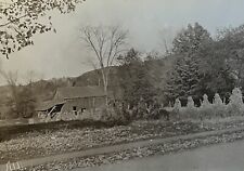 c1908 Old Barn & Harvest Scene - Antique Real Photo Postcard RPPC picture